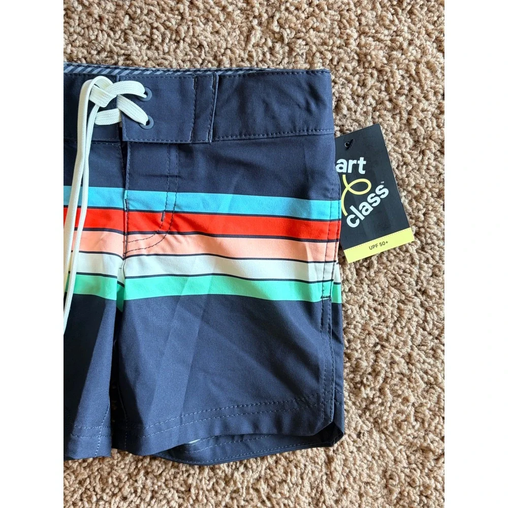 Art Class Multicolor Striped Mesh Lined Board Shorts Swim Trunks Boys 4 NEW NWT